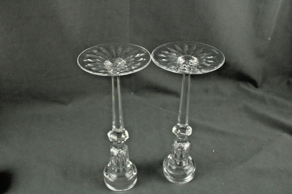 Set 2 Richmond Rogaska Set 2 Signed Candlesticks 8" Tall
