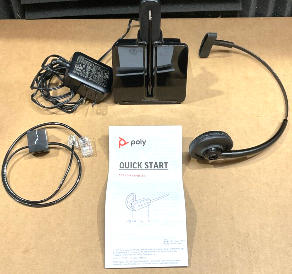 Poly Plantronics CS540 Convertible Wireless Headset 84693-01 Black ✅❤️️✅❤️️