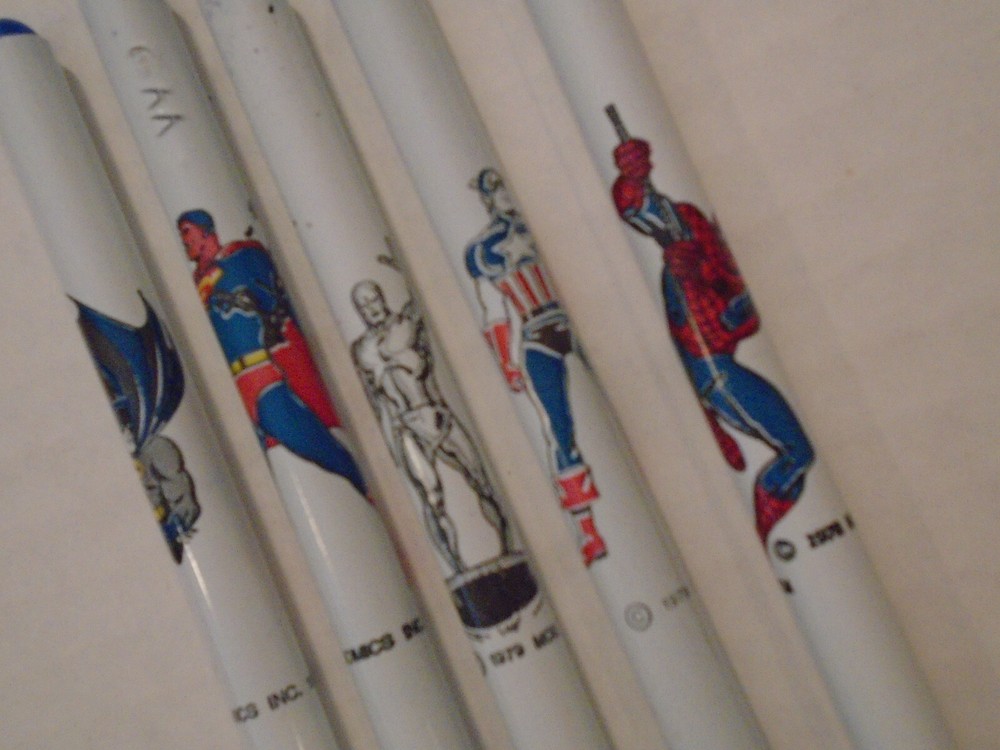 DC Comics & Marvel SUPERHERO PEN Set of 5