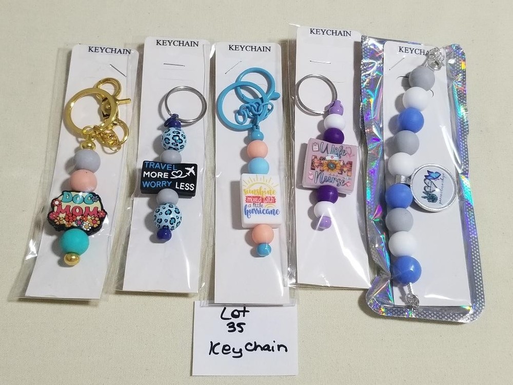 bulk beaded keychains, wholesale keychains, keychains, multiple keychains, (w35)