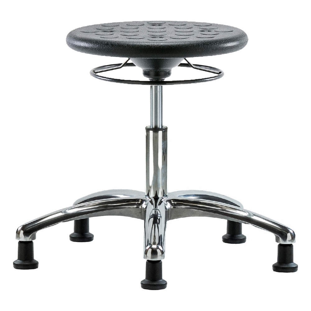 GRAINGER APPROVED Cleanroom Polyurethane Stool,Black 797R24