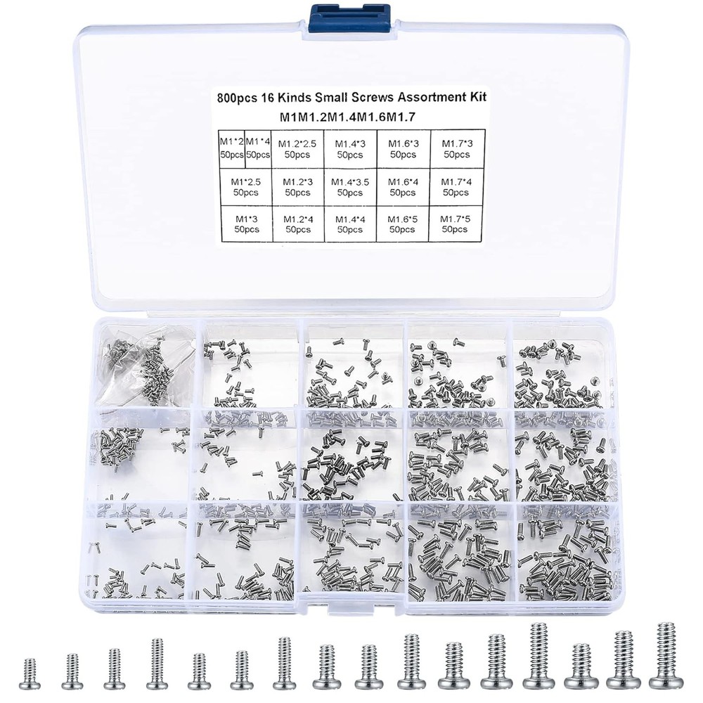 800Pcs Tiny Screws for Electronics, Micro Small Pan Head Machine Screws...