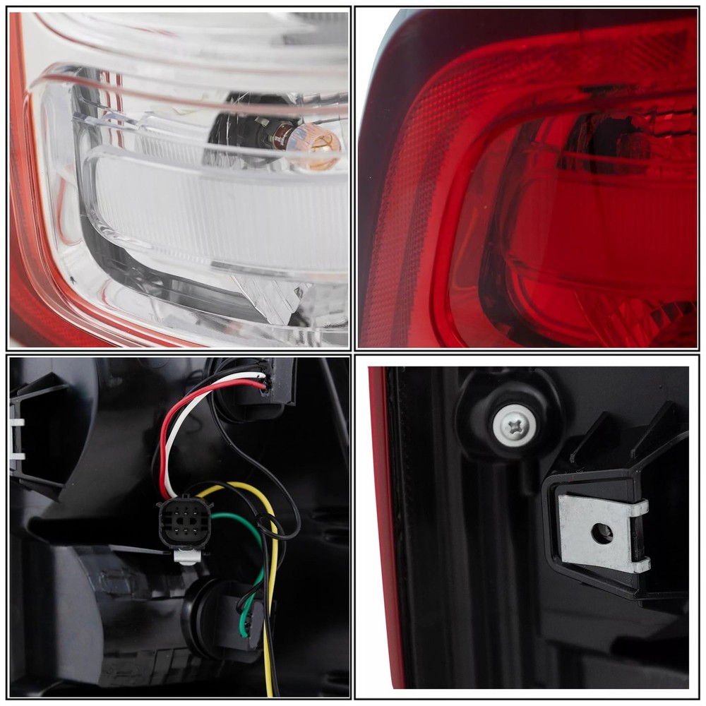Pair Tail Lights Assembly White Decorative Frame Replacement for 2500 2019-2022