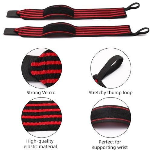 Wrist Support Straps & Lifting Straps, Ultra-Elastic Adjustable Design,