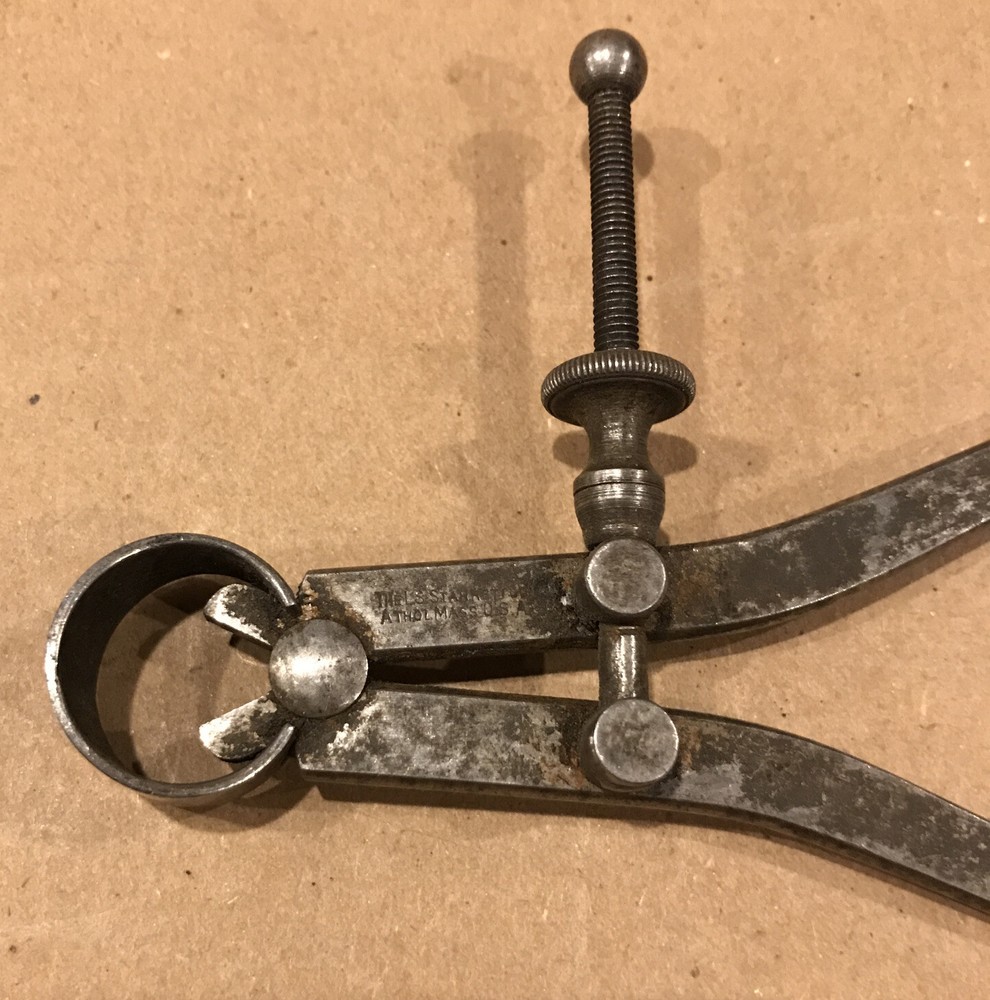 Starrett Outside Spring Caliper, Steel, Threaded Lock Nut, 0-4" Range