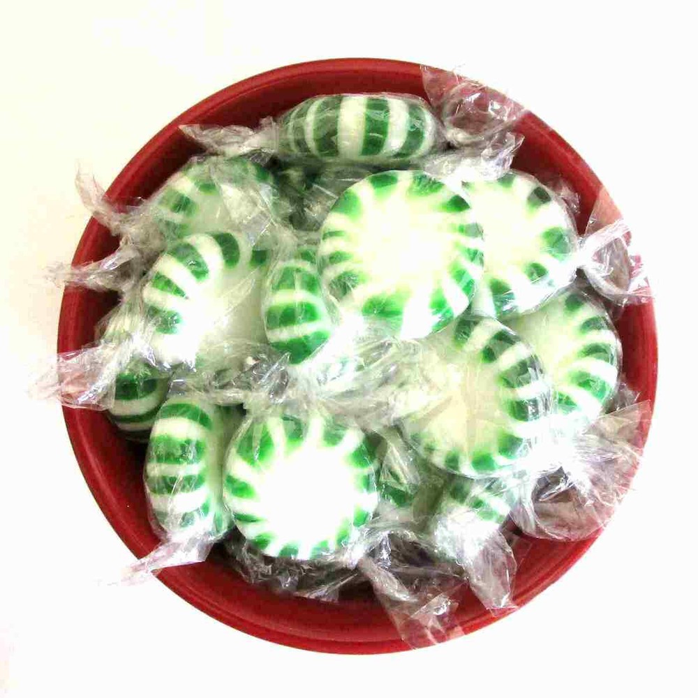 Spearmint Starlight Mints Hard candy bulk wrapped candy 2 Lbs. Menta