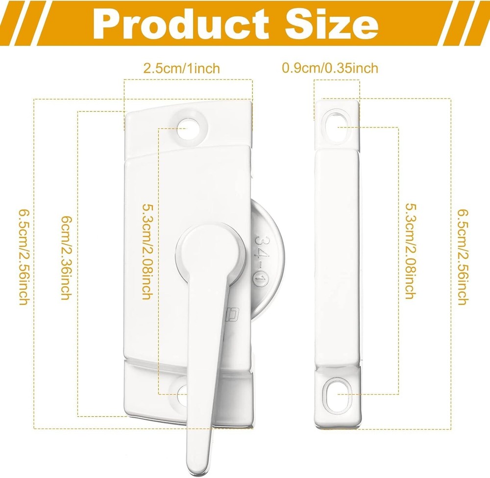Durable Window Sash Locks: 20-Piece Set with Screws for Easy Installation