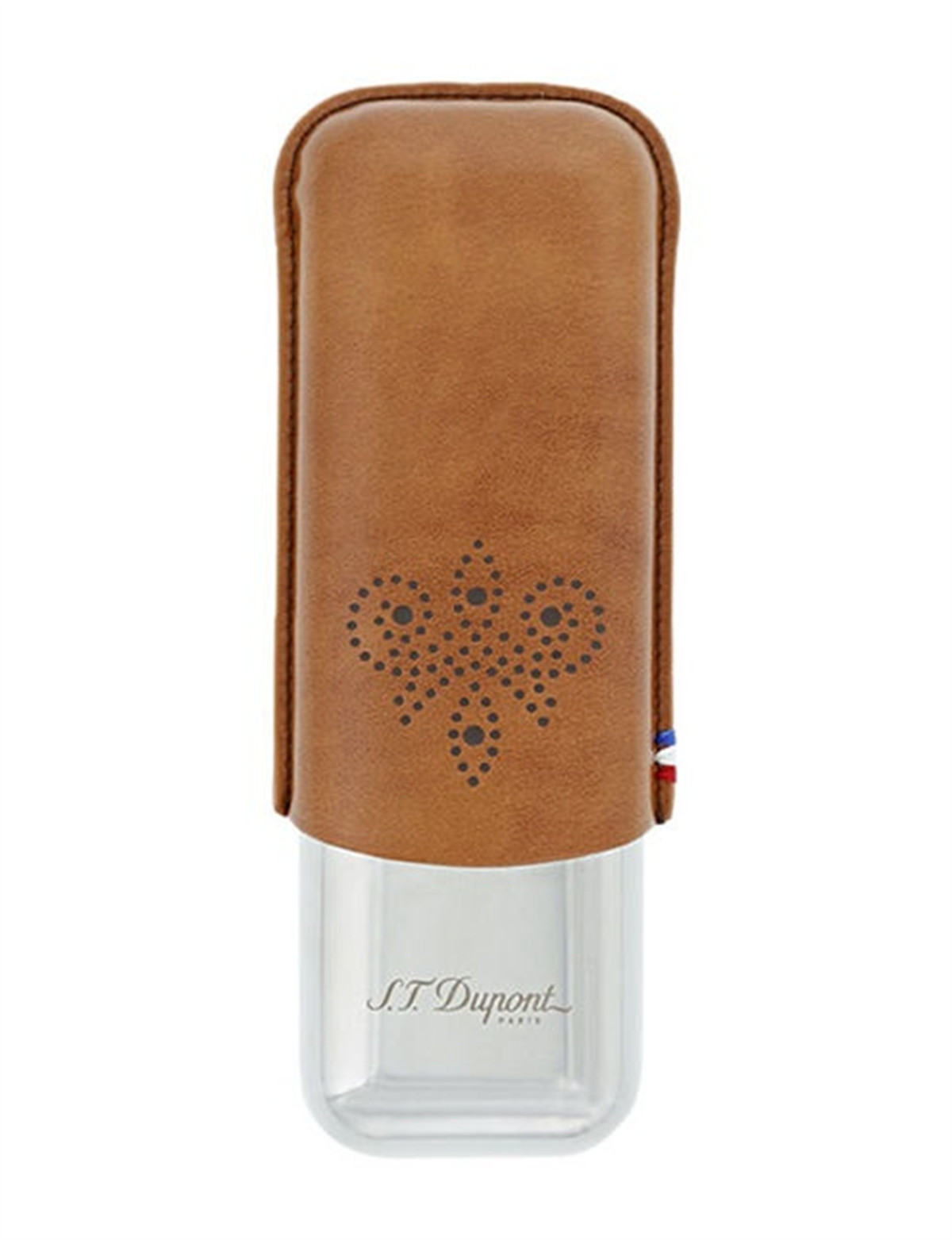 S.T. Dupont Leather & Metal Adjustable Cigar Case For 2 Cigars 183019 New In Box