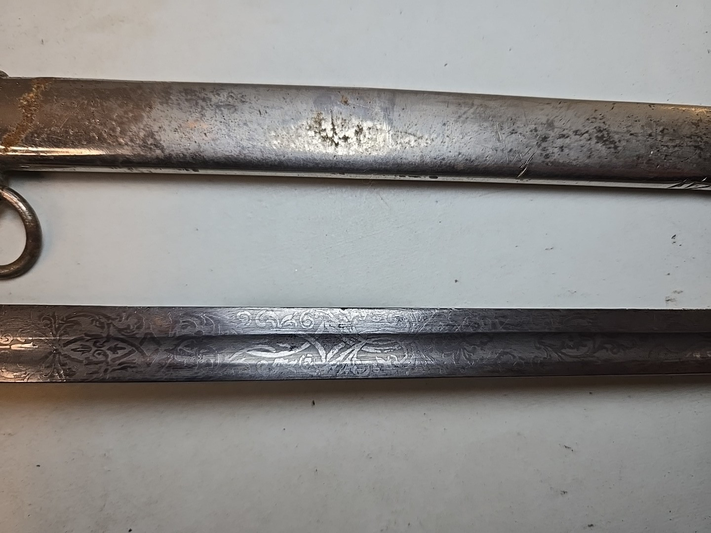 WWI M1889 German Wurttemberg Kinder Sabel Sword w/Scabbard - Etched - Kirschbaum