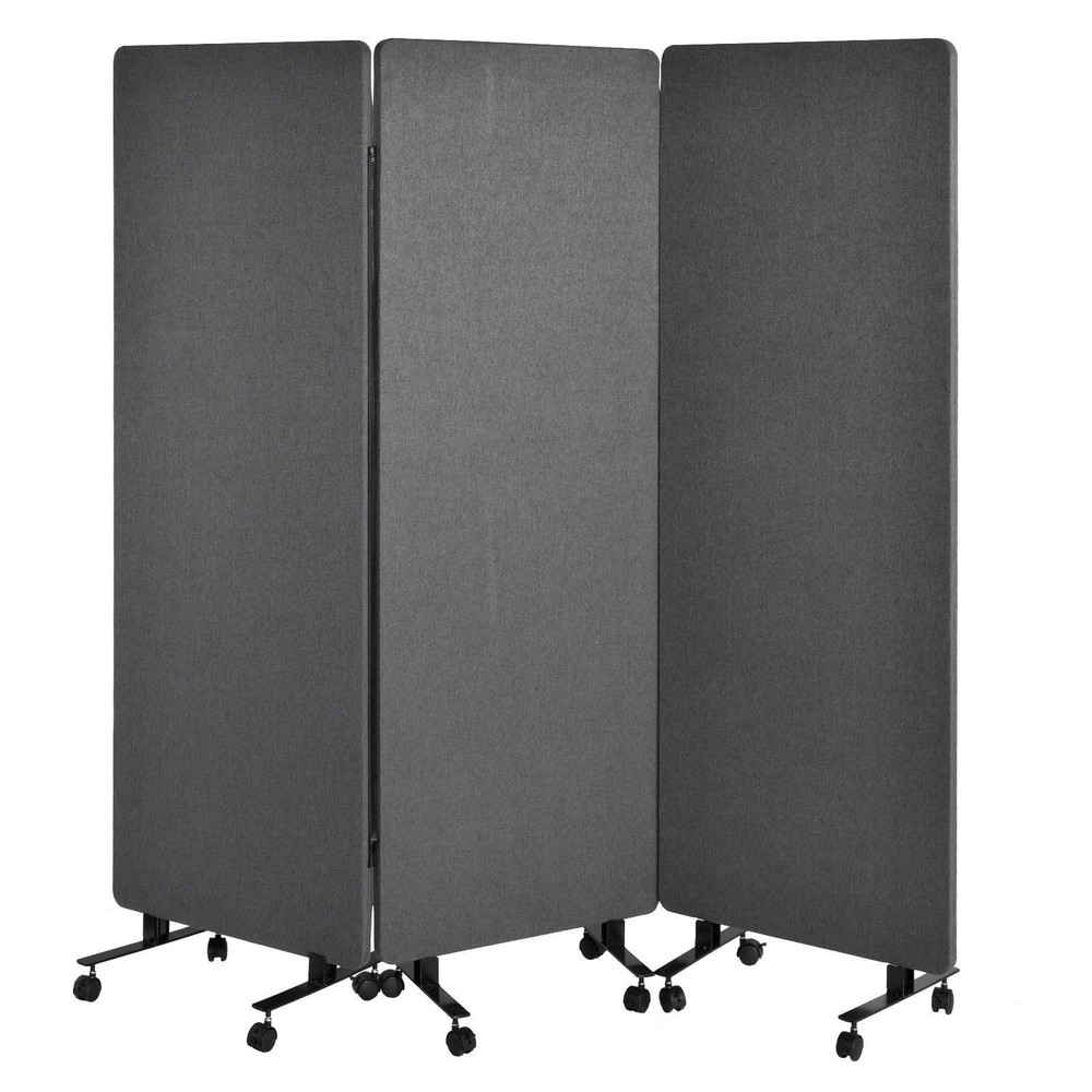 3-Panel Room Divider Portable Panel Room Divider with Wheels Privacy Screen