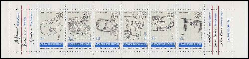 stamp booklet 23 writers, **