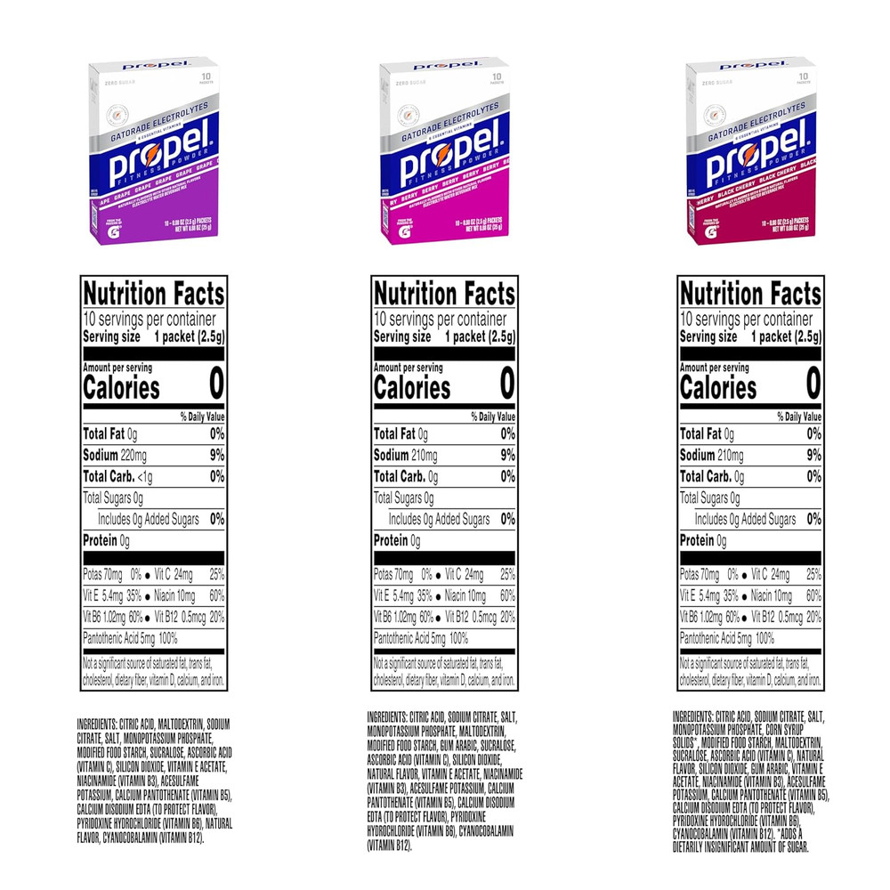 Electrolyte Enhanced Water Drink Mix Powder Packets, Grape Variety Pack, Zero...