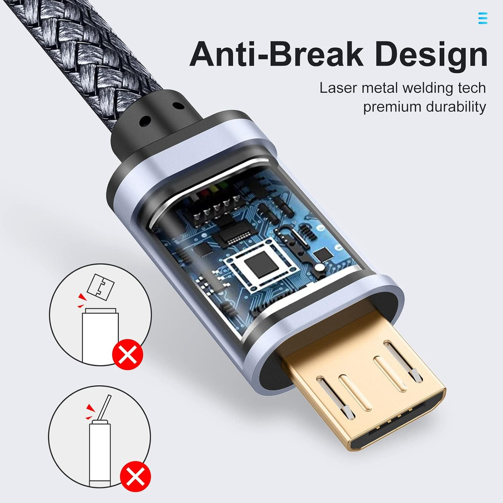 Micro USB Cable 20Ft/6M,Long Android Charger Cable,Nylon Braided Durable Fast Ph