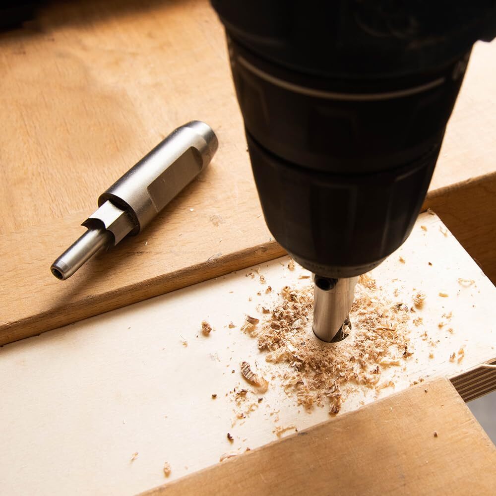 hexagonal mortise chisel for 1/4" hex bolt & nut with counterbore drill bit i...