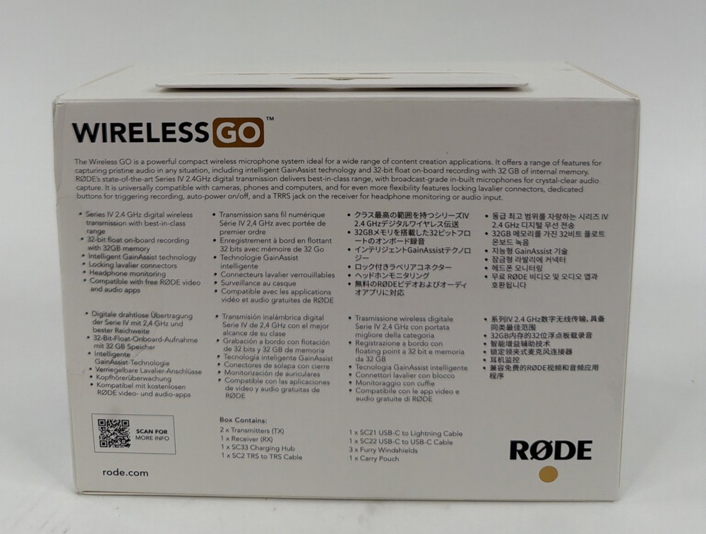 RØDE Wireless GO 3 Blue Microphone System, 32 Bit Float, USB-C, Gain Assist