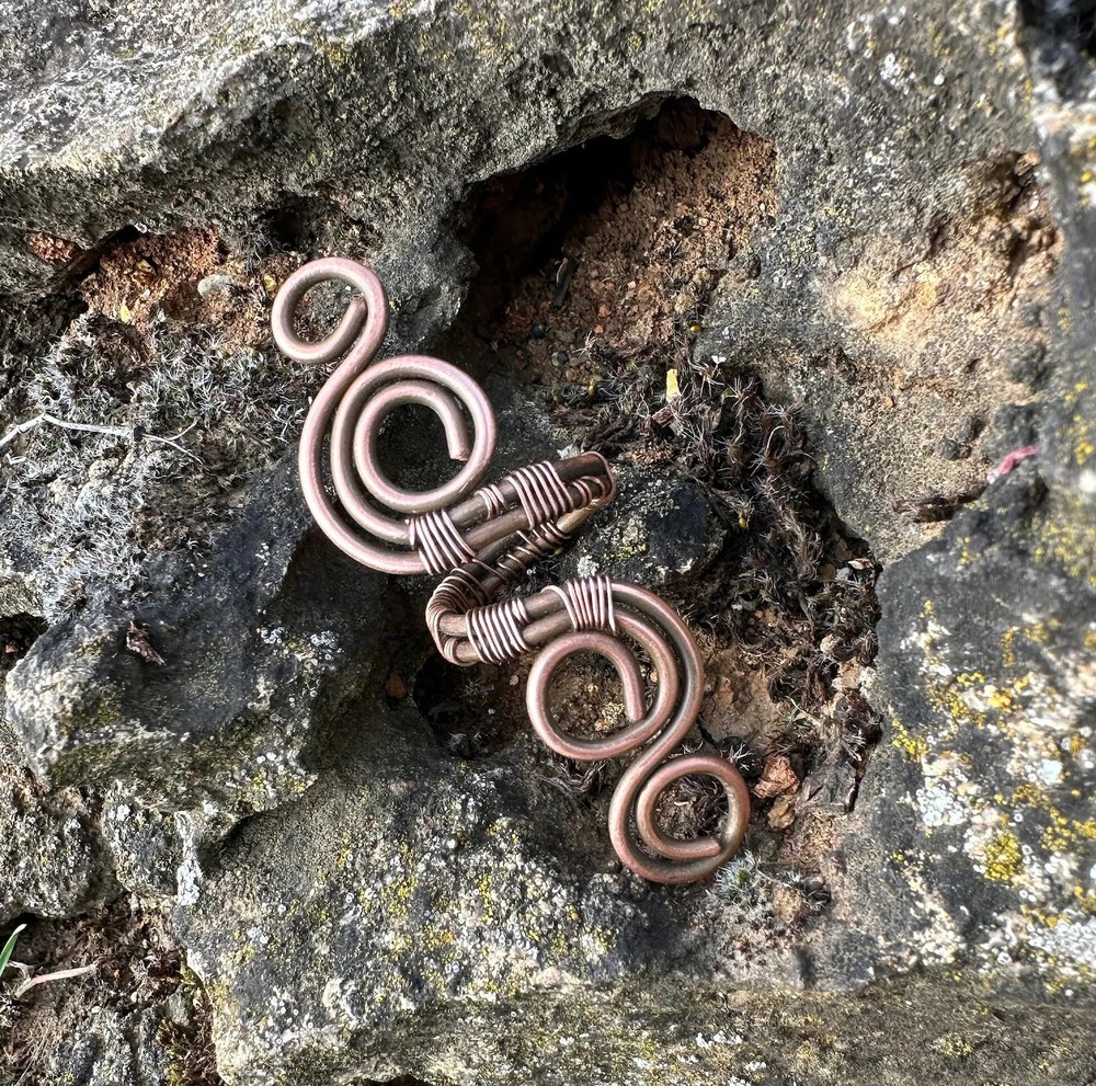 Solid Copper Minimalist Healing Handmade Unisex Ring, Spiral