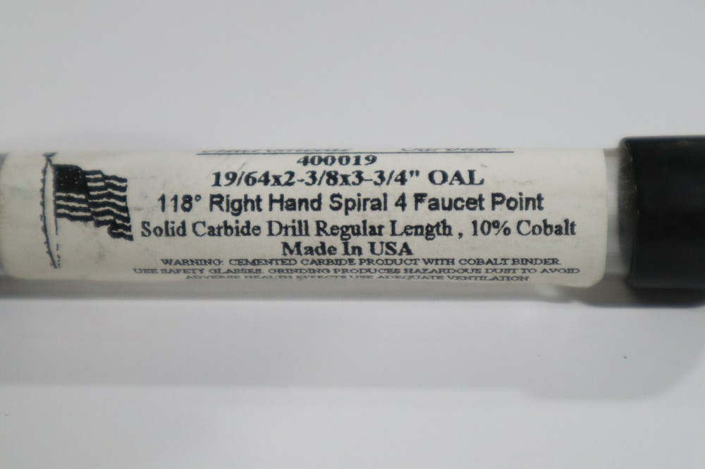 19/64" CARBIDE DRILL, 2 FLUTE B358