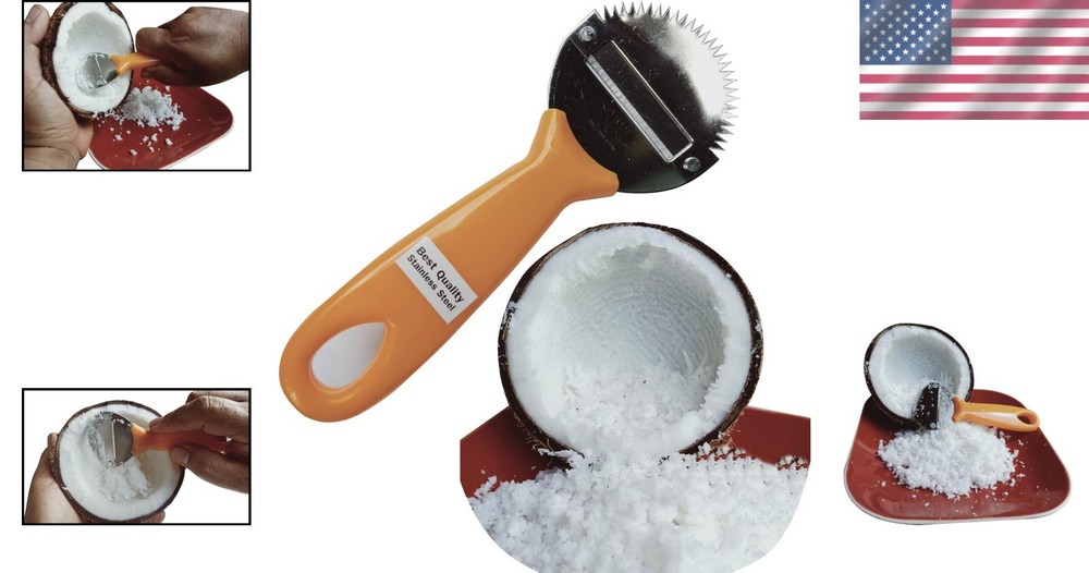Handheld Coconut Grater and Scraper - Efficient Tool for Baking and Smoothies