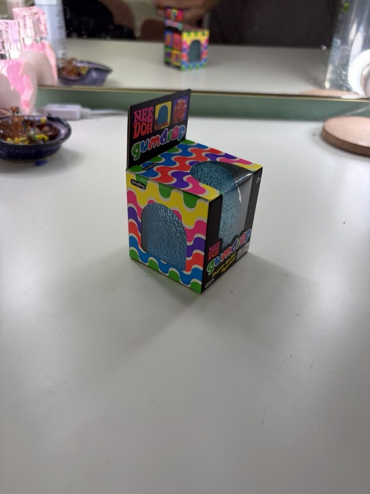 Nee Doh Gumdrop Super Solid Squish Needoh Gum Drop Blue RARE