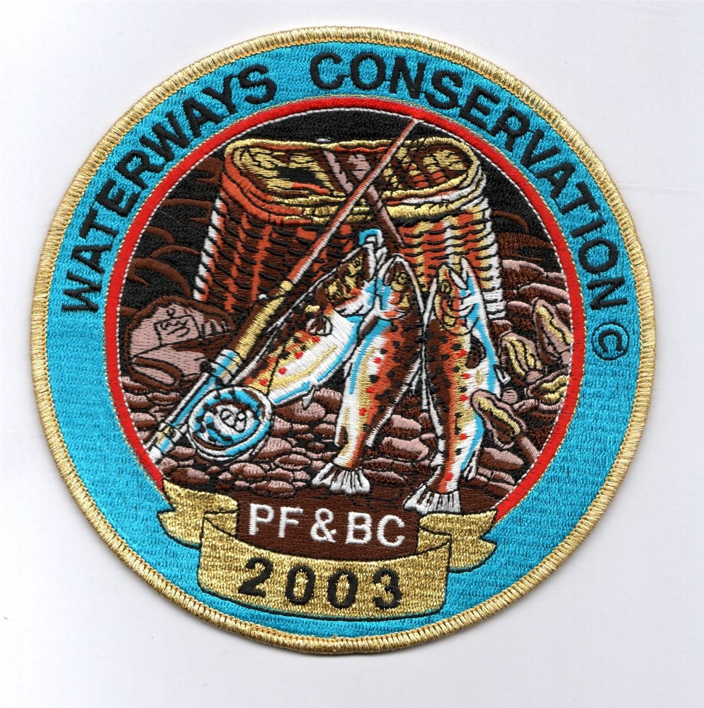 2003 PA FISH & BOAT COMM 6" PATCH WATERWAYS CONSERVATION WITH 4" SIGNED ON BACK