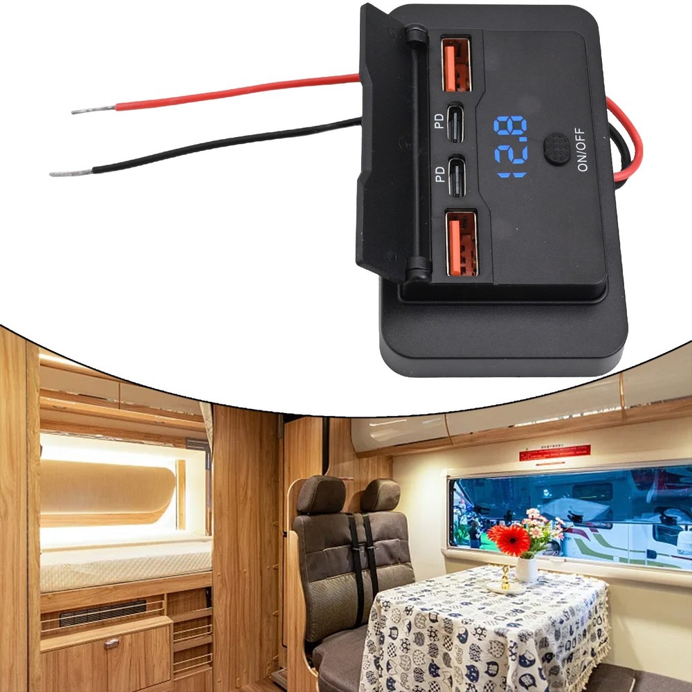 Four Port USB Outlet Designed for Vehicles Supporting Quick Charge Technology