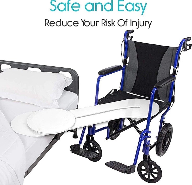 Transfer Board for Patient Mobility with 360° Sliding Disk, 400 lb Support