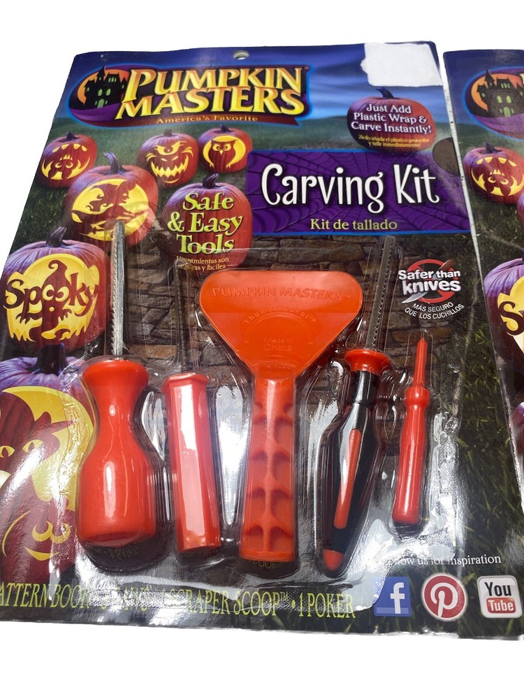 2 PACKS Pumpkin Masters Pumpkin Carving Kit with 10 Patterns, 5 Tools Halloween