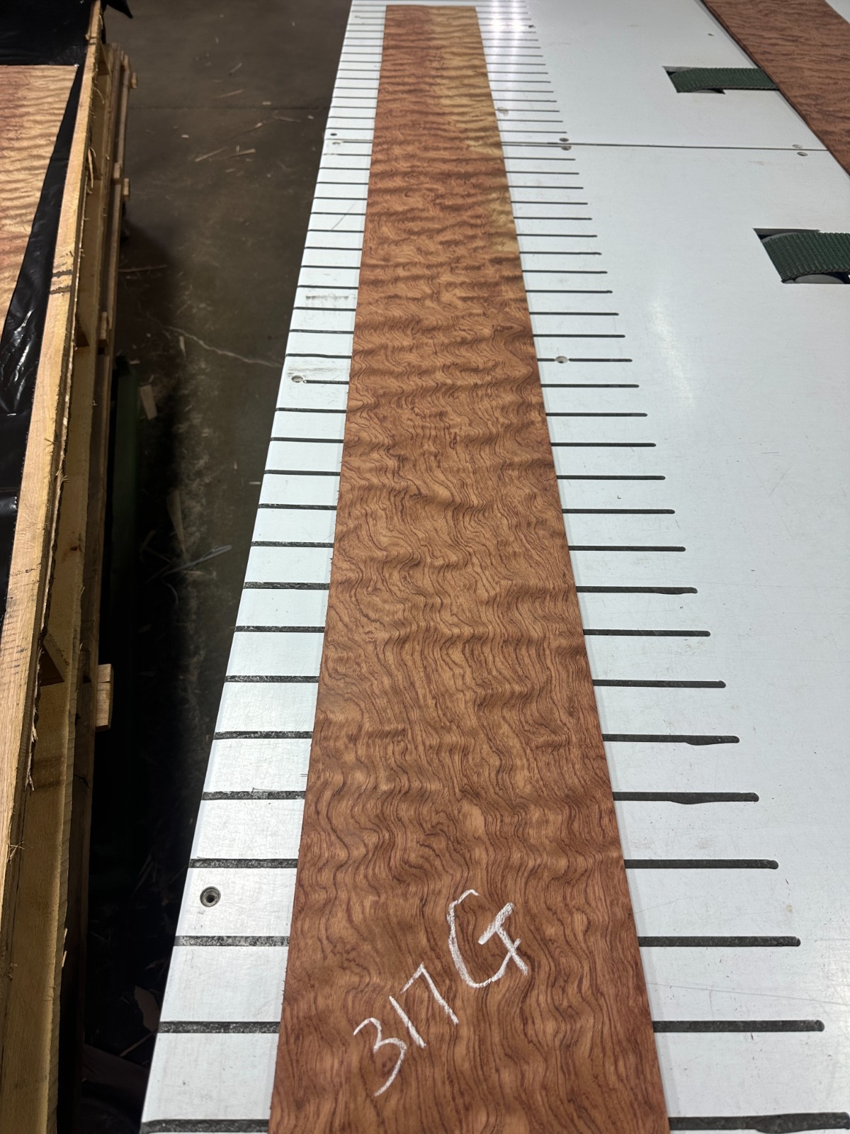 Bubinga Raw Wood Veneer 2 sheets 94'' x 8'' 317G