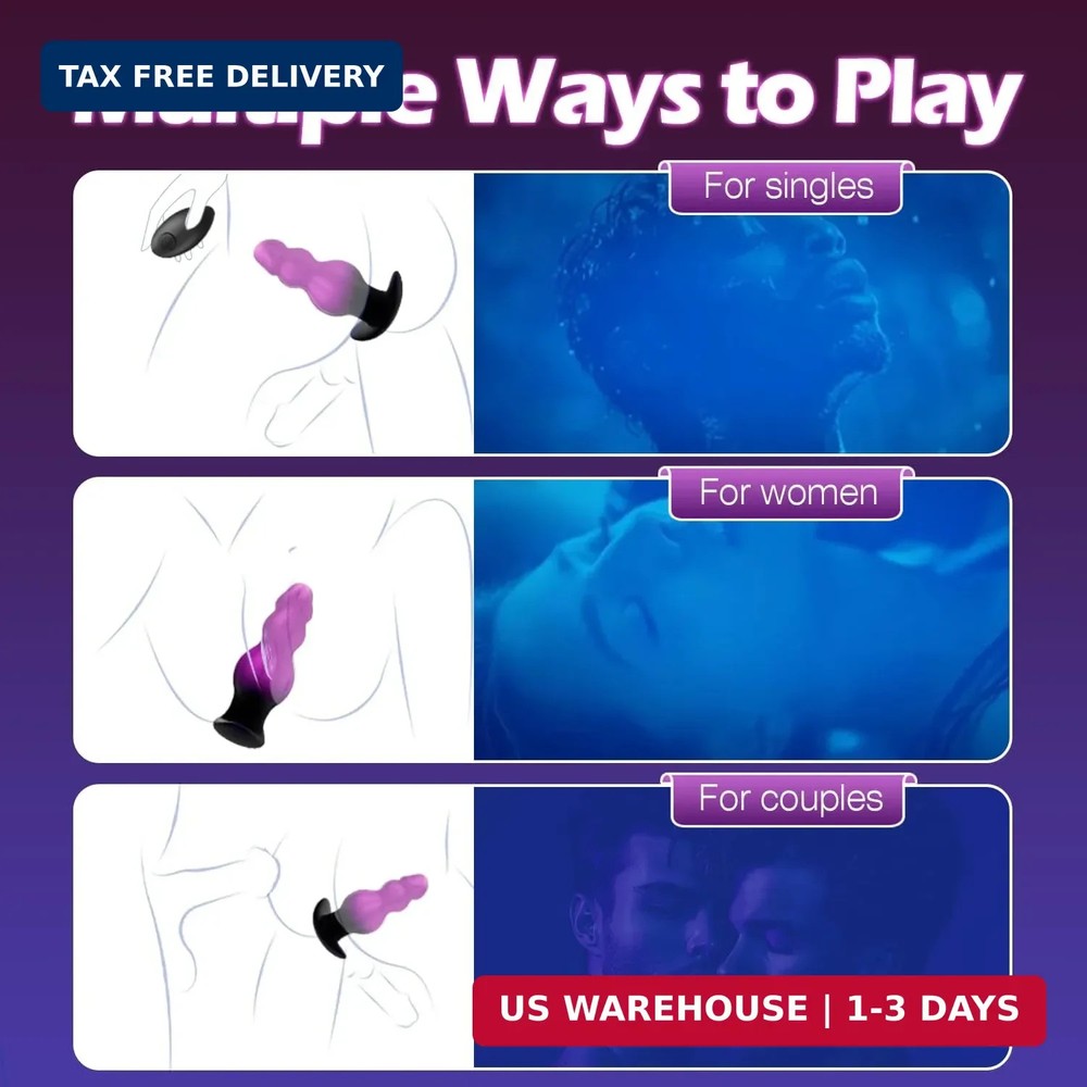 6.7" Large Vibrating Butt Plug Prostate Massager Anal Vibrator, Large Butt Plug