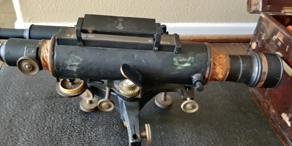 1900s Fauth & Co. Dumpy Level in wood case Surveying Equipment