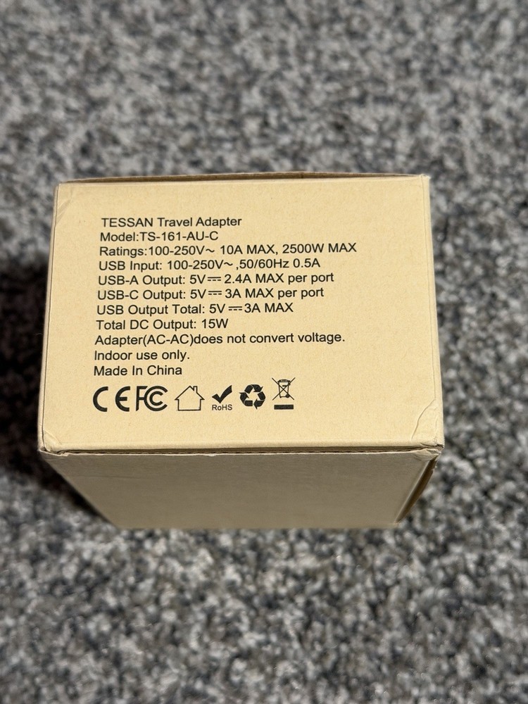 TESSAN Australia Plug Adapter, 4 Outlets & 3 USB (1 USB-C), Type I Plug (2-Pack)