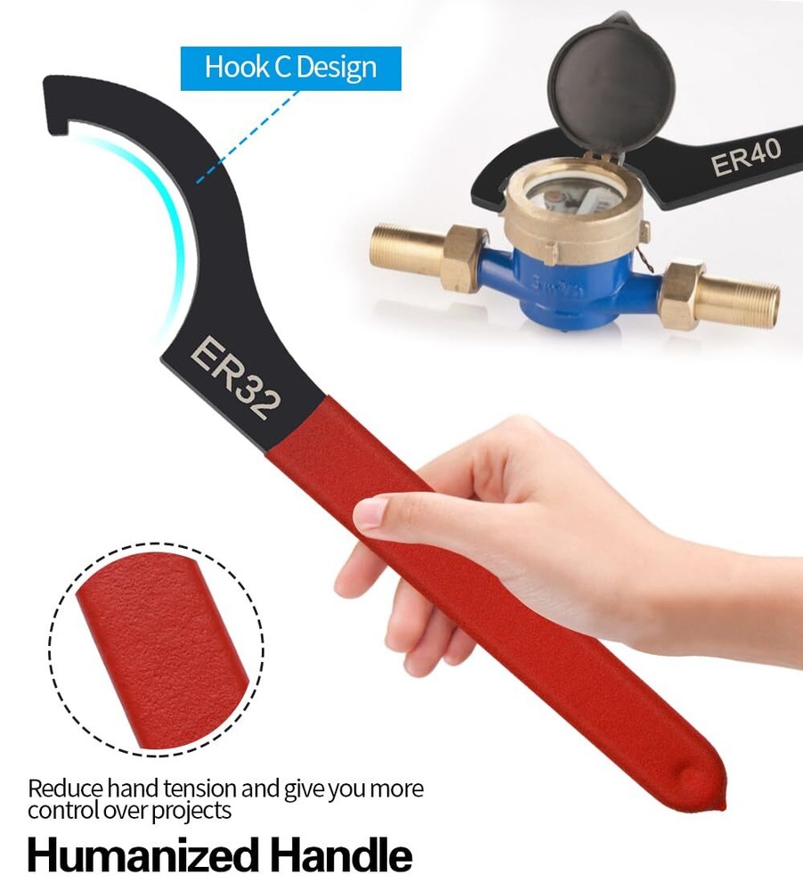 4 Pcs Non Slip Coilover Wrench Spanner Universal Rubber Handle Wrench Spanner