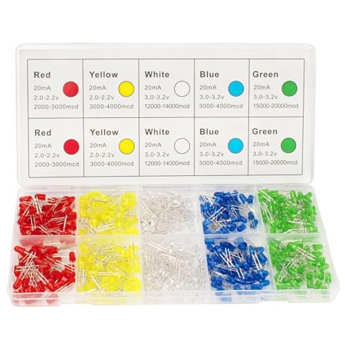 450pcs 5mm LED Diode Kit - 5 Colors - Mini LED Assorted Kit