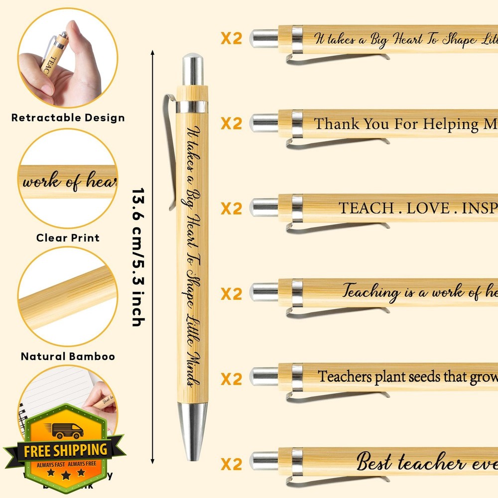 ANGOLIO 12 Teacher Appreciation Notebook Pen Gift Bulk