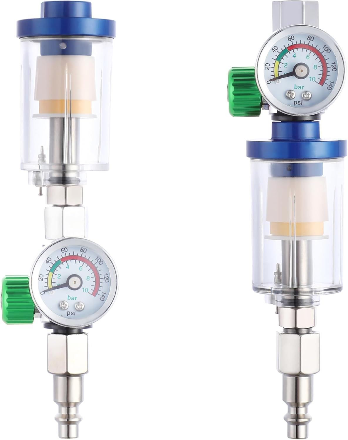 Oil Water Separator, Air Filter with Pressure Gauge, Pressure Regulator for Air