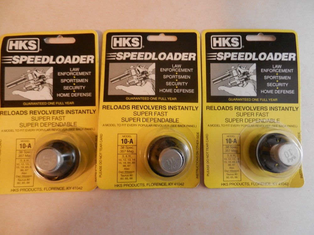 HKS Speedloader; 10-A; 6-Shot; 38 SPL 357 Mag; 3 Pack; Fast & Dependable