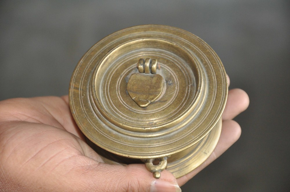 Vintage Brass Handcrafted Fine Solid Different Unique Inkpots