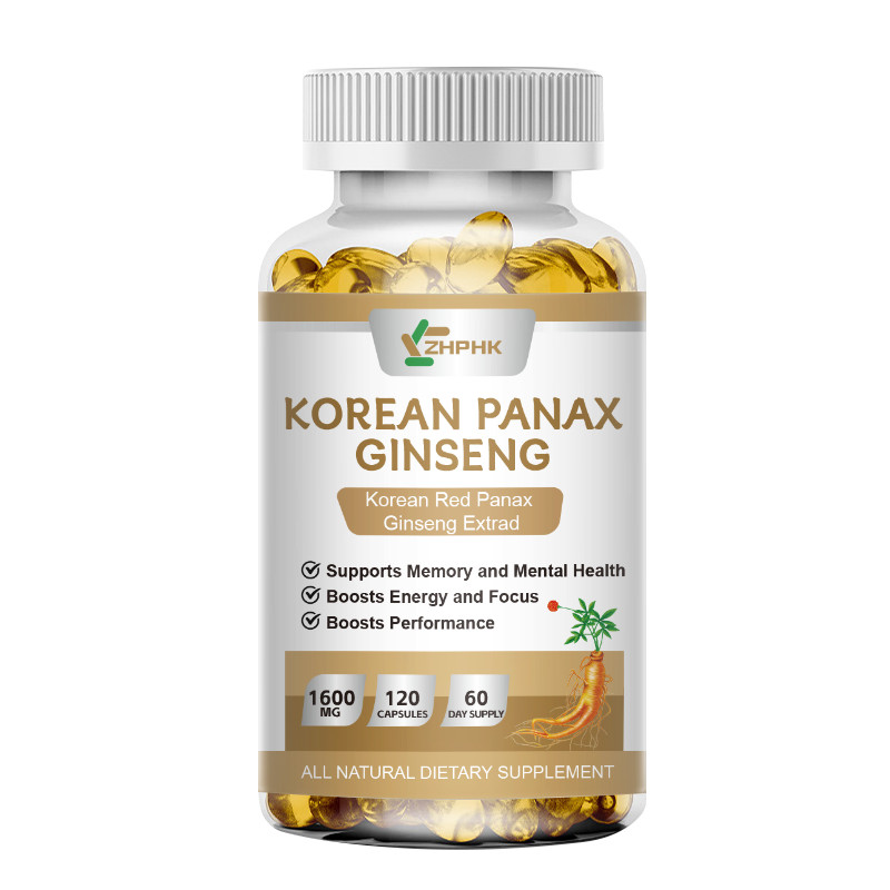 Korean Red Panax Ginseng 120 Capsules - 1600mg Extra Strength NON-GMO No Fillers