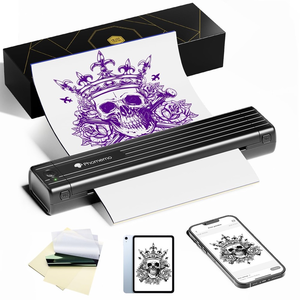 Phomemo TP83 Wireless Tattoo Stencil Printer, Upgraded Thermal Tattoo Printer...