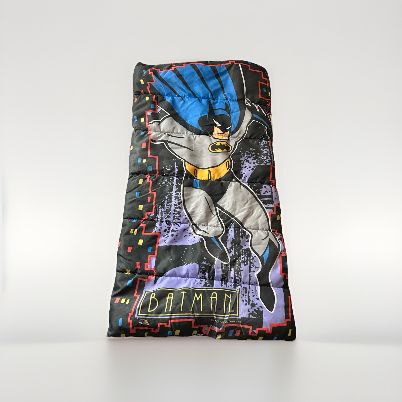 Vintage Batman Sleeping Bag DC Comics 1992 Youth Size Blanket 55x27