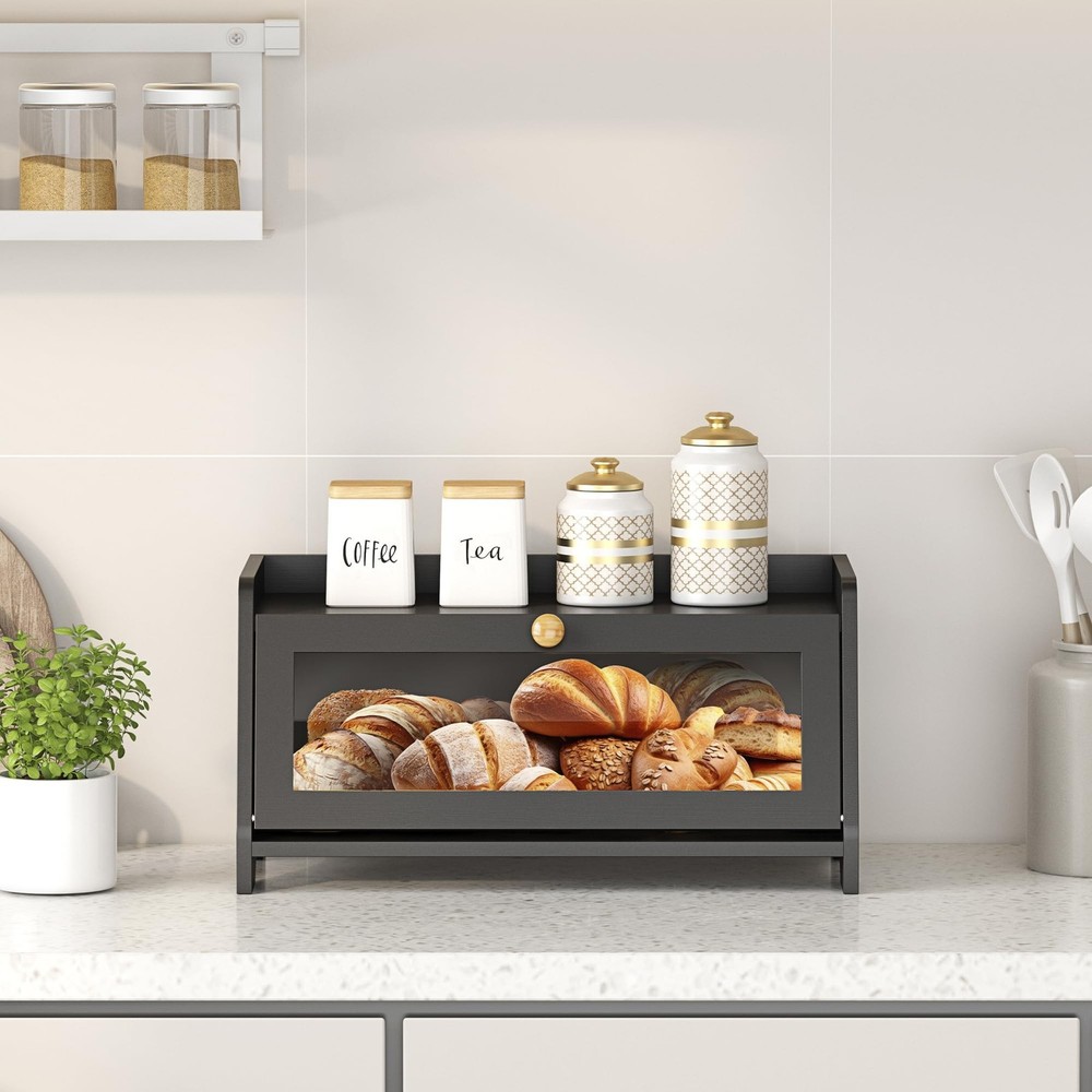 JANSNIMEN Bread Box for Kitchen Countertop, Large Bread Container Storage, Wo...