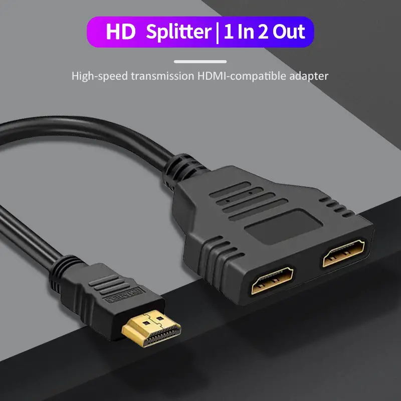 4K HDMI Cable Splitter Adapter 2.0 Converter 1 In 2 Out 1 Male to 2 Female lot