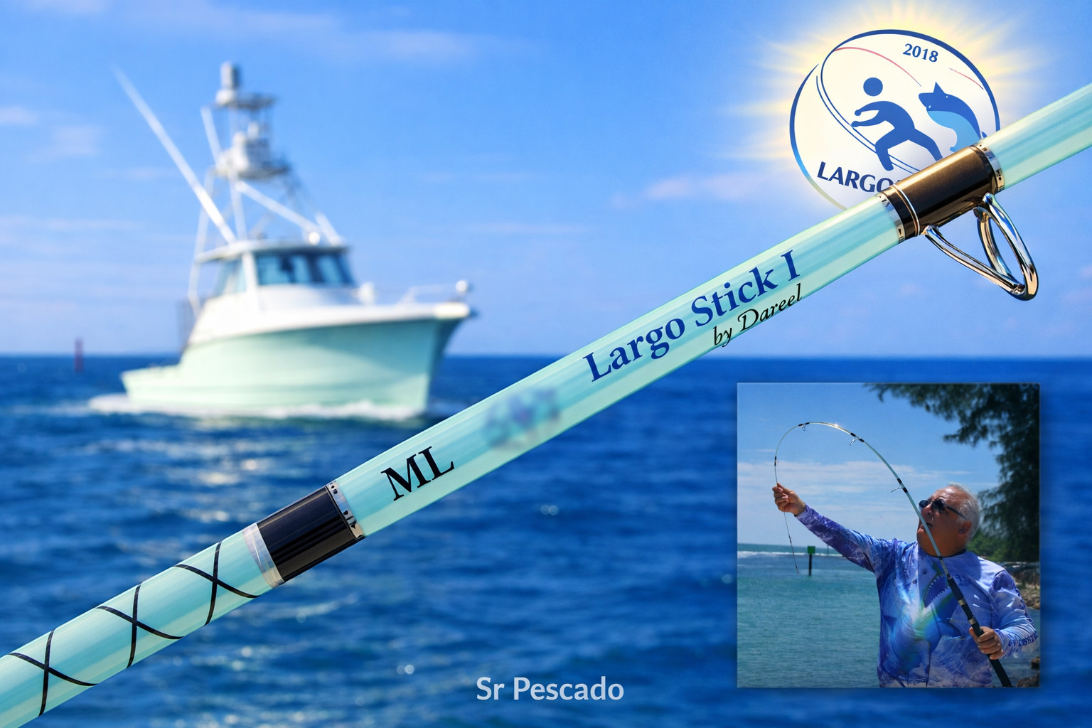 Spinning Rod - LARGO STICK I 7ft 1 Section 7 guides -Hook holder - Not Ugly