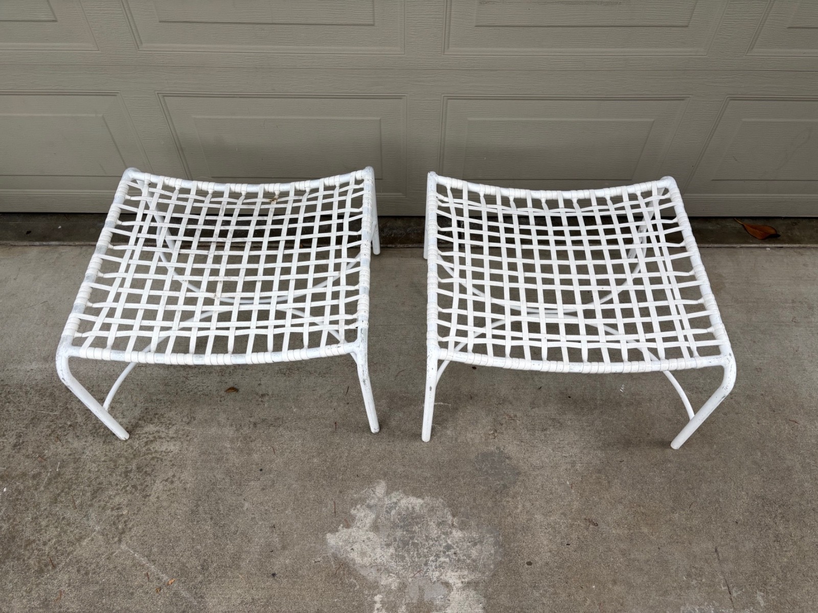 Pair Tadao Inouye Brown Jordan Kantan ottomans and lounge chair vintage MCM