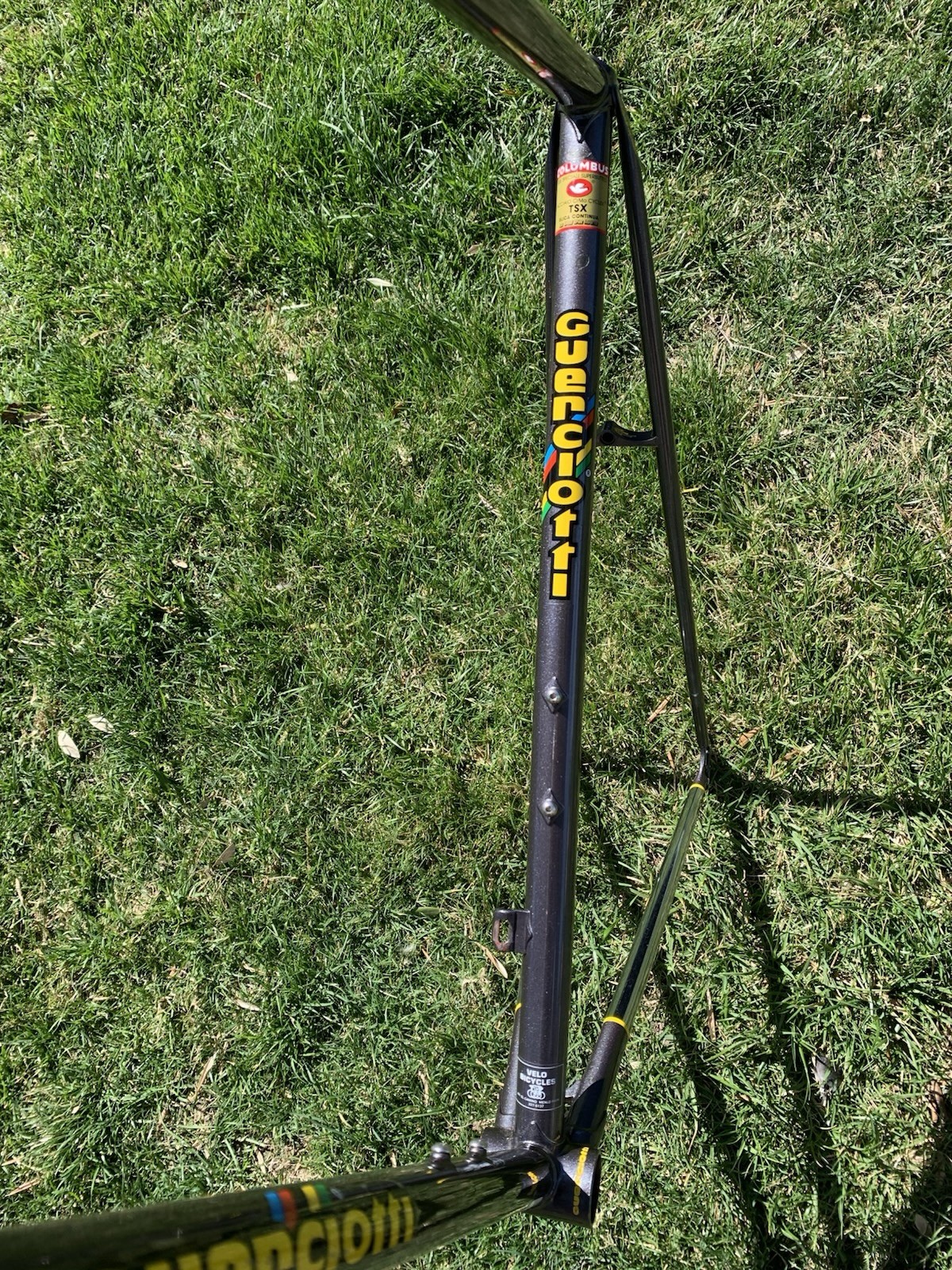 62cm x 60cm 1991 Guerciotti Steel Road Bike Frame Columbus TSX Clears 30mm Tire!