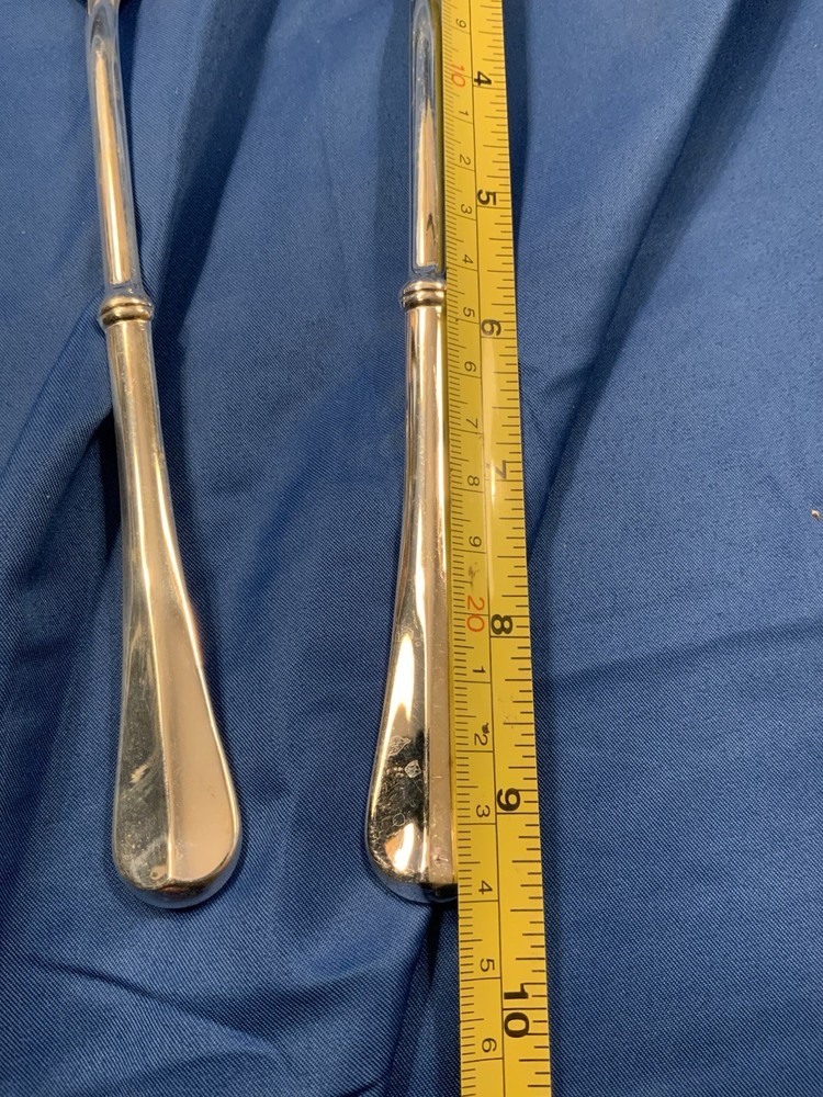 Silver Plate Salad Serving Utensils Spoon Fork Marked Italy 9.25" Bridal Wedding