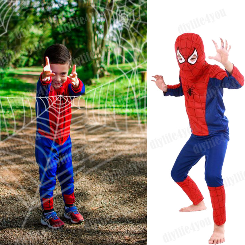 Spider-Man Tobey Maguire Kids Cosplay Costume Jumpsuit 3-7 Years