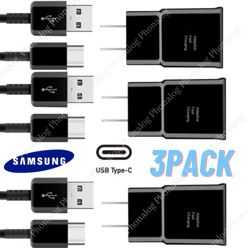 3 PACK For Samsung Galaxy S22 S22+ Ultra Super Fast Wall Charger & Type C Cable