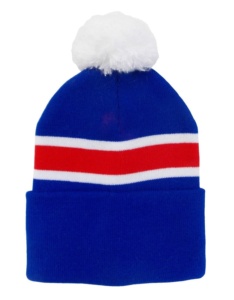 Rangers Style Bobble Hat  - Made in the UK