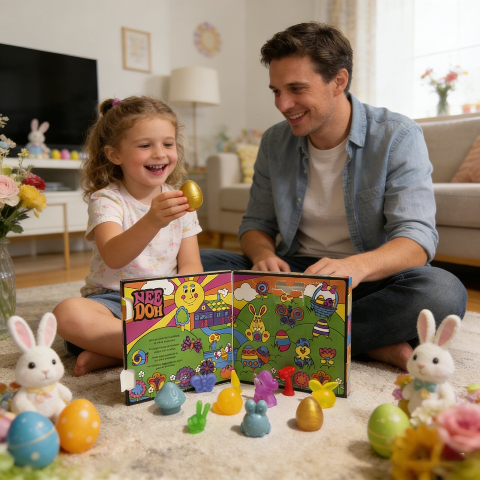 NeeDoh Golden Egg Hunt - Sensory Squeeze Toy Squishy Toy Set Easter Fidget Toy